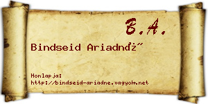Bindseid Ariadné névjegykártya